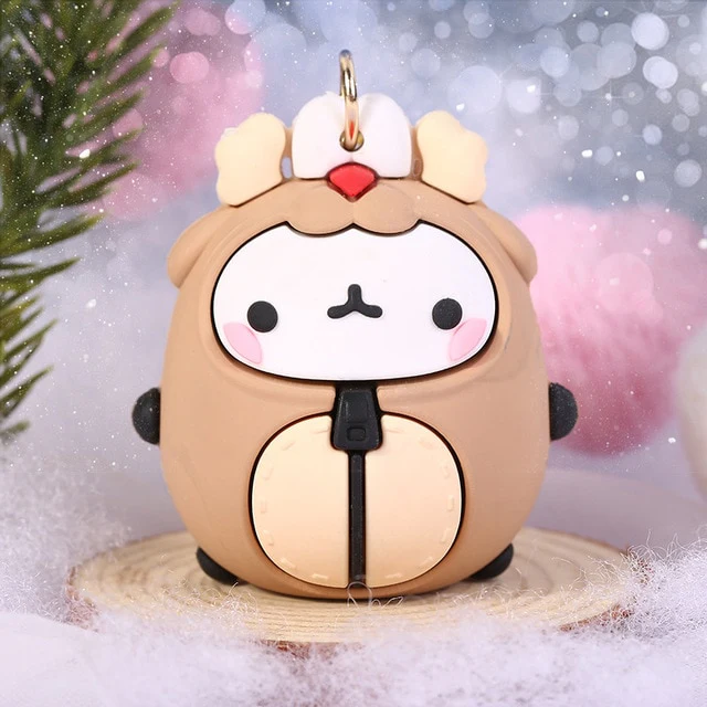 Molang Rabbit Korean Cartoon Keychain Cute And Exquisite Pvc Cartoon Doll Key Chain Hanging Decoration Keyring Accessories - Image 4