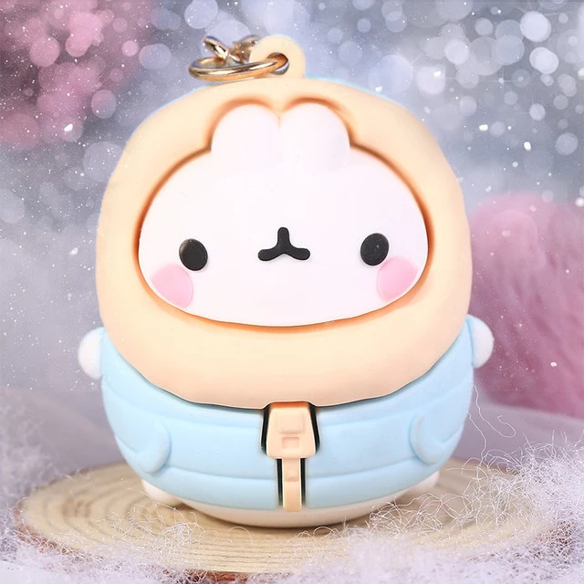 Molang Rabbit Korean Cartoon Keychain Cute And Exquisite Pvc Cartoon Doll Key Chain Hanging Decoration Keyring Accessories - Image 6