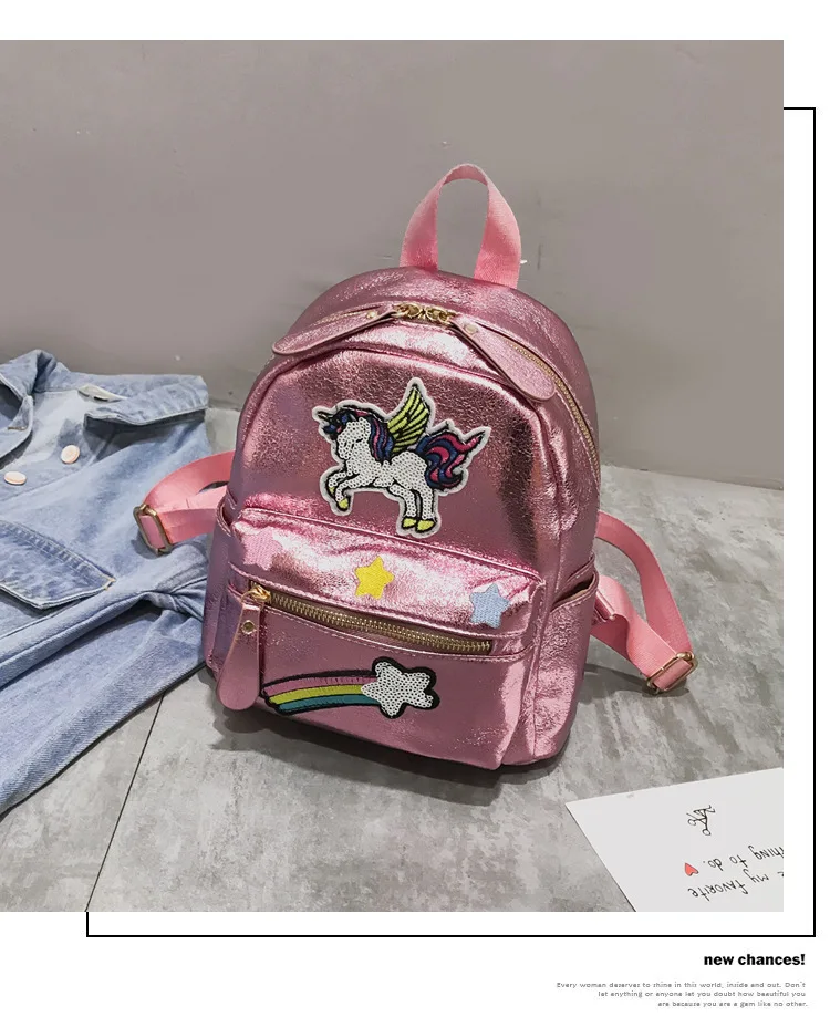 Holographic Backpack Unicorn Patches Rainbow Cloud Star - Image 10