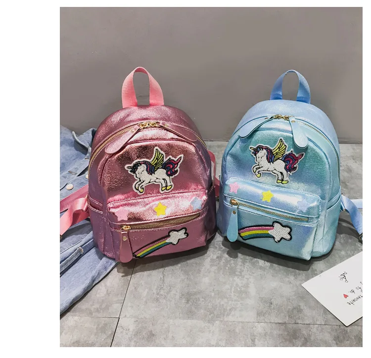 Holographic Backpack Unicorn Patches Rainbow Cloud Star - Image 11