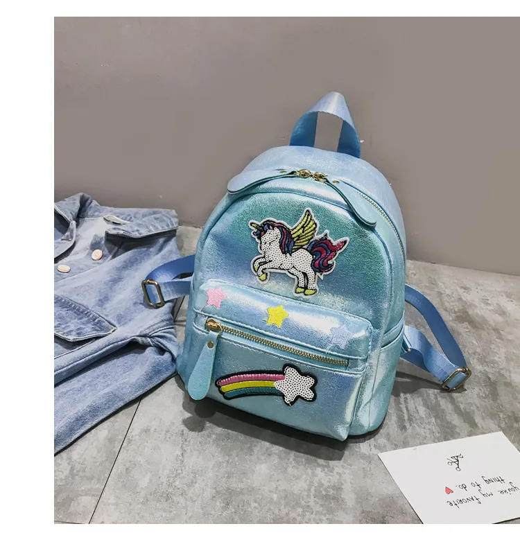 Holographic Backpack Unicorn Patches Rainbow Cloud Star - Image 18