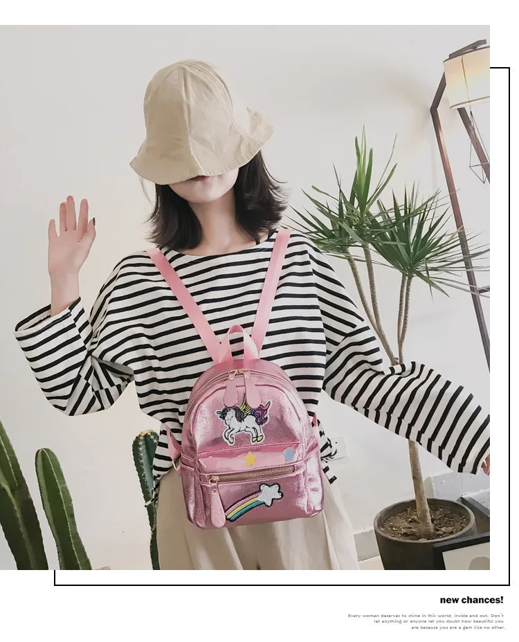 Holographic Backpack Unicorn Patches Rainbow Cloud Star - Image 23