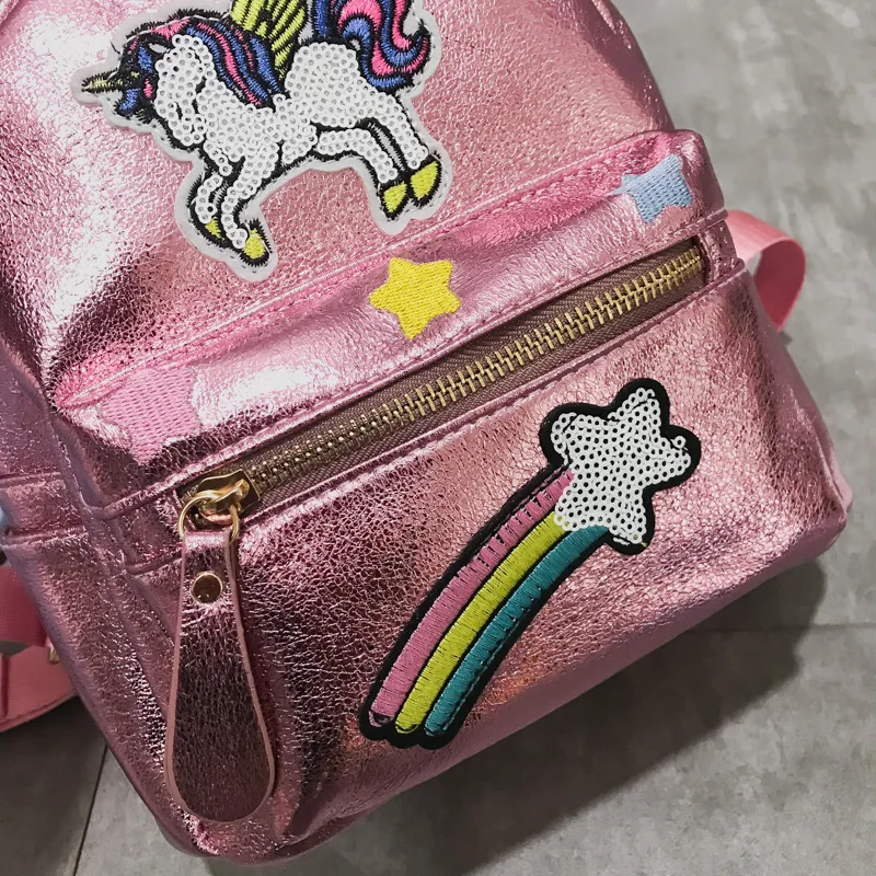 Holographic Backpack Unicorn Patches Rainbow Cloud Star - Image 35