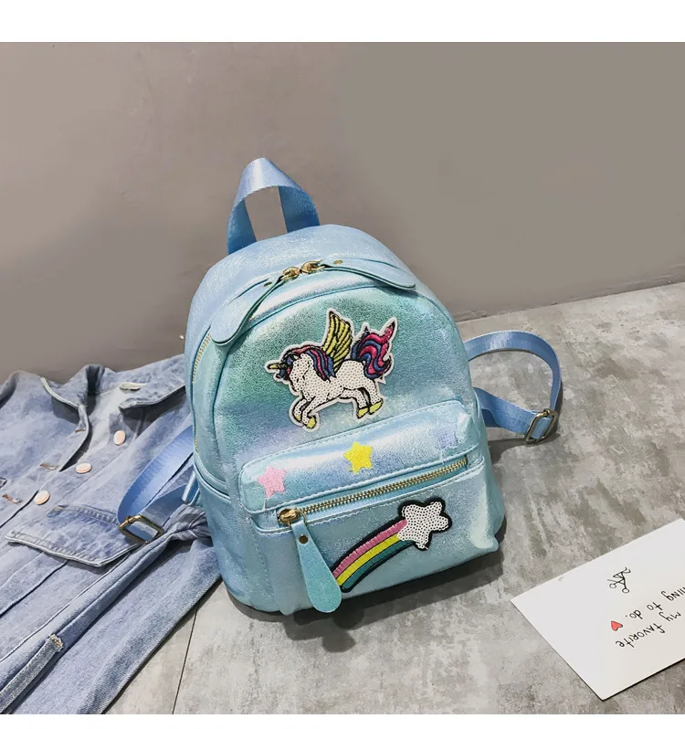 Holographic Backpack Unicorn Patches Rainbow Cloud Star - Image 4