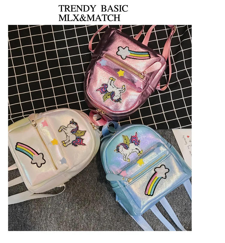 Holographic Backpack Unicorn Patches Rainbow Cloud Star - Image 40