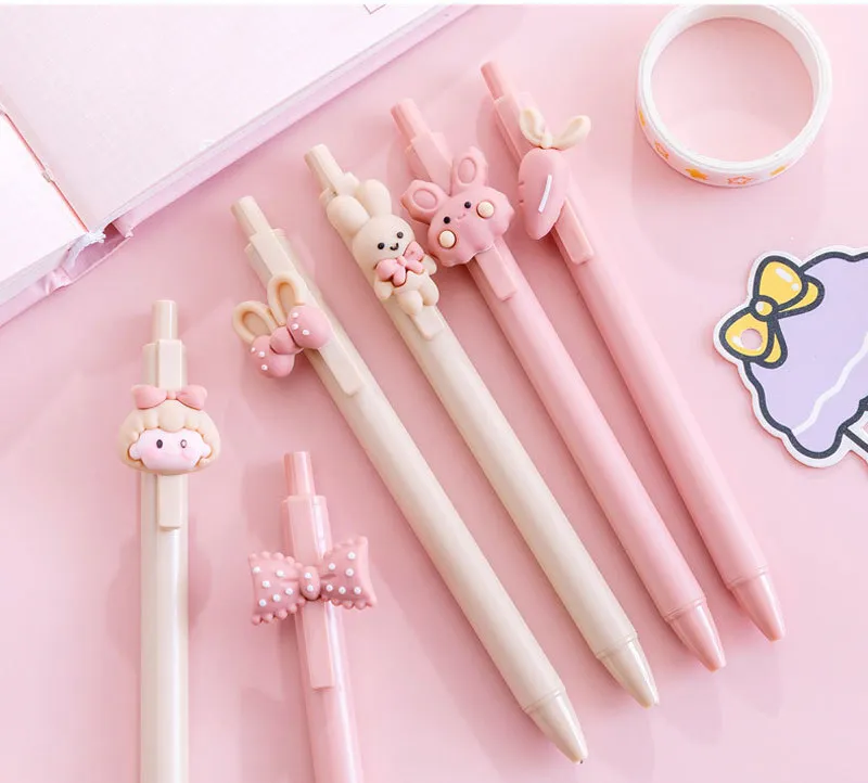 4 Kawaii Rabbit Mechanical Gel Ink Pens School Office Writing Supplies Stationery Pen 0.5mm - Image 12