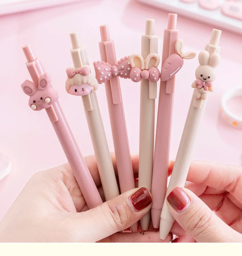 4 Kawaii Rabbit Mechanical Gel Ink Pens School Office Writing Supplies Stationery Pen 0.5mm - Image 6