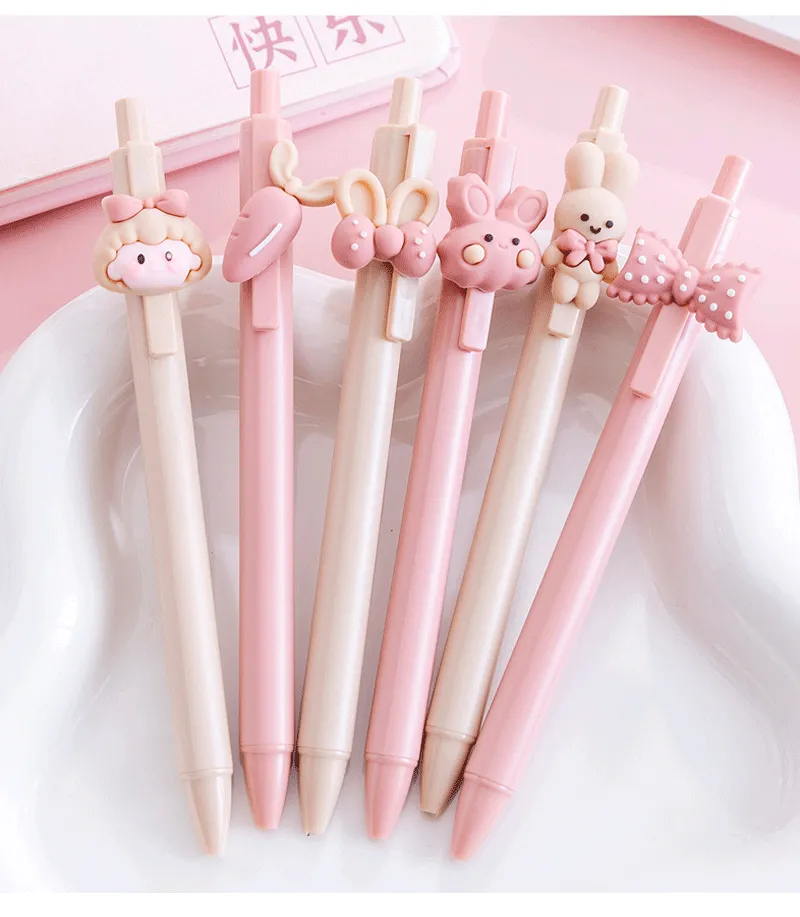 4 Kawaii Rabbit Mechanical Gel Ink Pens School Office Writing Supplies Stationery Pen 0.5mm - Image 9