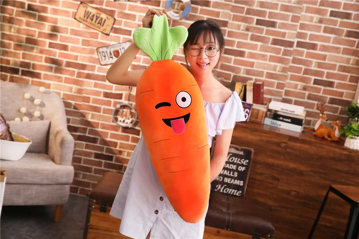 Cartoon Carrot Plant Vegetable Plush Stuffed Soft Toy Huge - Image 17