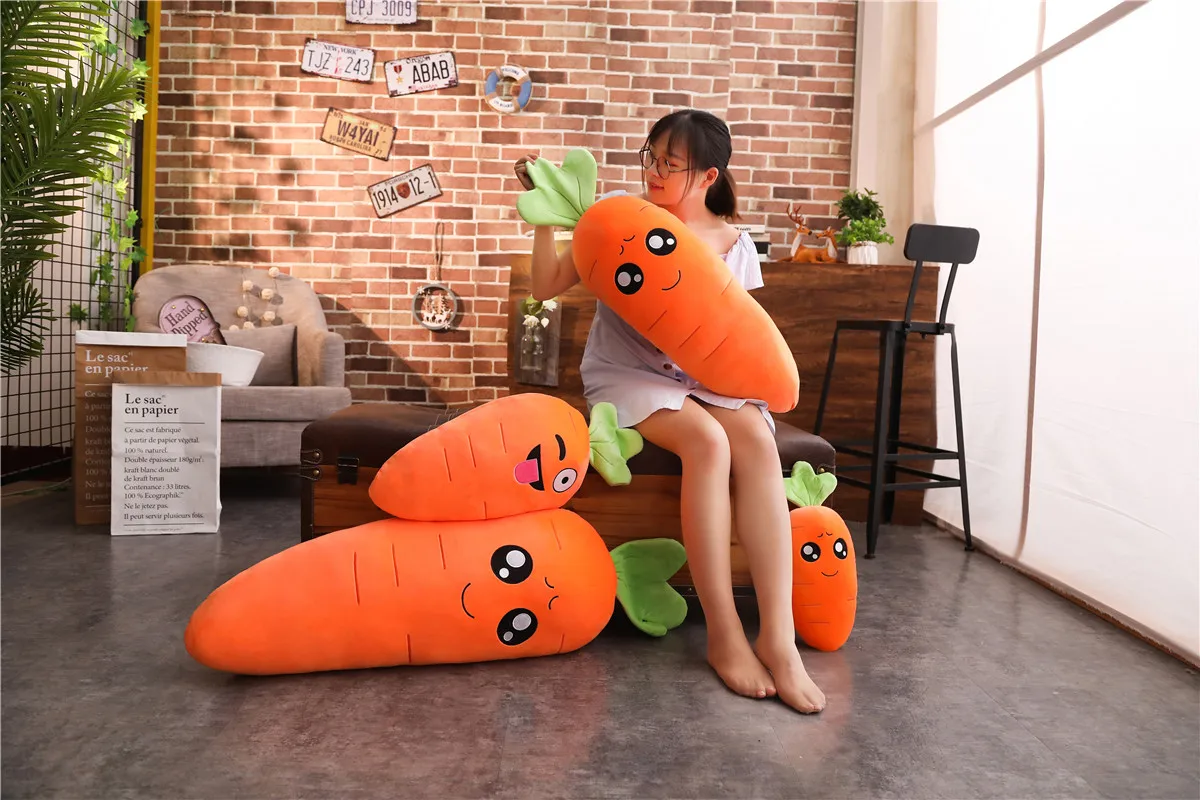 Cartoon Carrot Plant Vegetable Plush Stuffed Soft Toy Huge - Image 22