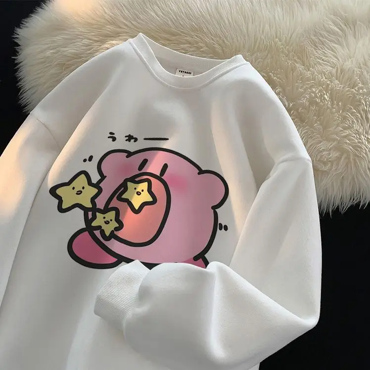 Kirby Super Star Pure Cotton Sweater Plush Thickened Oversize Loose Round Neck - Image 9