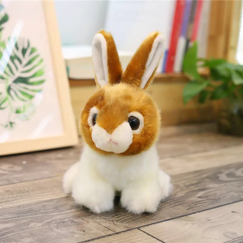 Bunny Rabbit Plush - Brown, Grey, White Stuffed Animal Toy Woodlands - Image 3