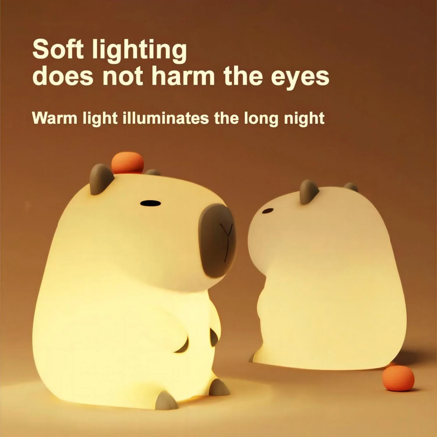 Capybara Silicone Night Light USB Rechargeable Timing Dimming - Image 4
