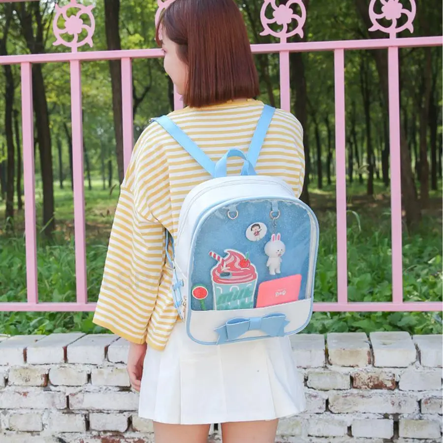 Clear Transparent Bow School Backpack Rucksack Japanese School - Image 10