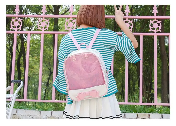 Clear Transparent Bow School Backpack Rucksack Japanese School - Image 24