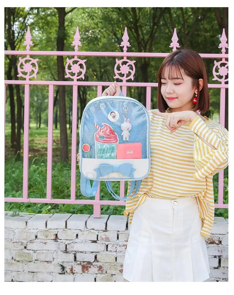 Clear Transparent Bow School Backpack Rucksack Japanese School - Image 28