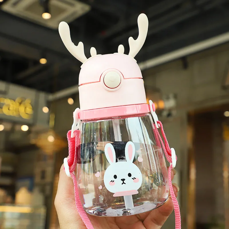 Cute Deer Antlers Water Bottle Pink Blue Yellow Green - Image 11