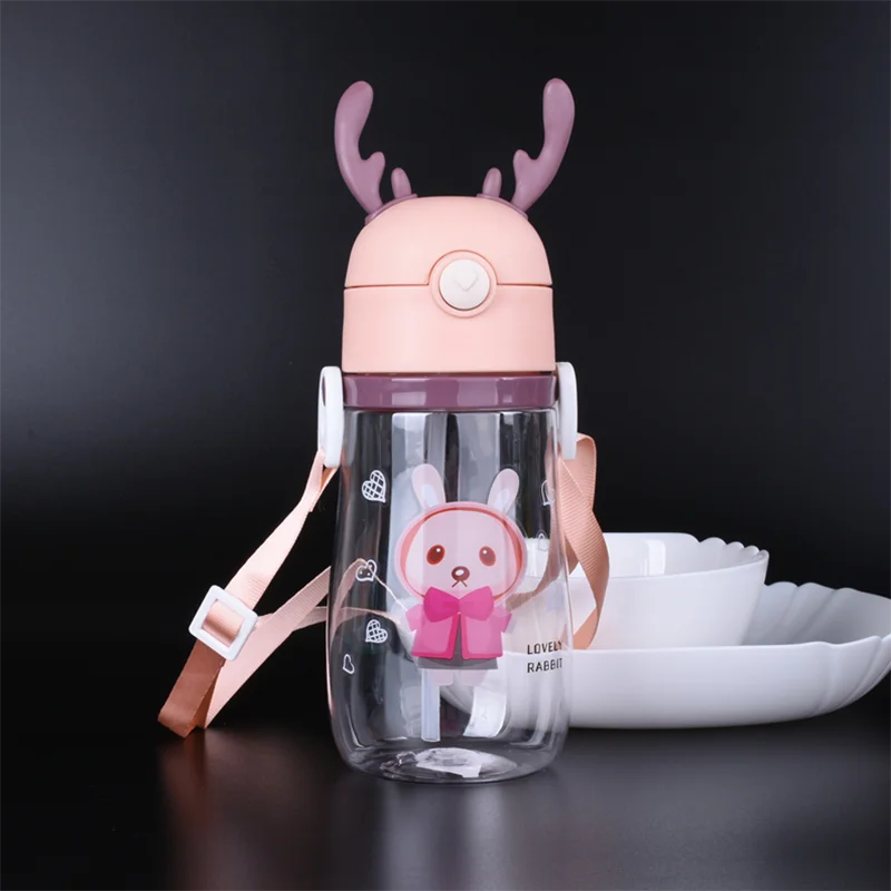 Cute Deer Antlers Water Bottle Pink Blue Yellow Green - Image 5