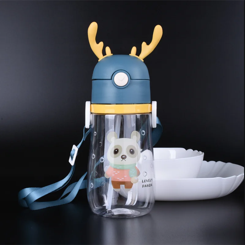 Cute Deer Antlers Water Bottle Pink Blue Yellow Green - Image 6