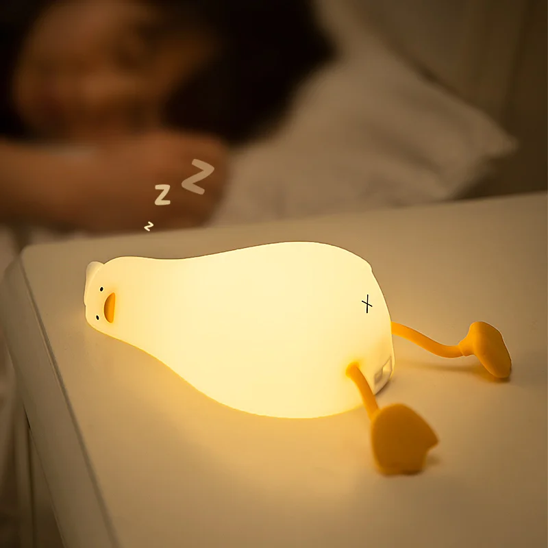 Duck Rechargeable LED Night Light Pat Silicone Lamp Bedside Nightlight - Image 3