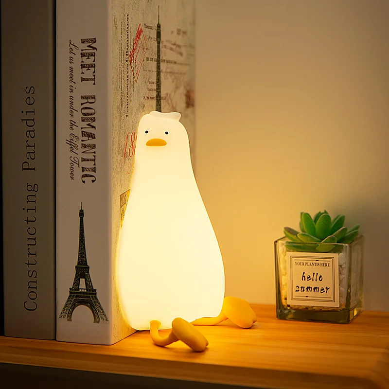 Duck Rechargeable LED Night Light Pat Silicone Lamp Bedside Nightlight - Image 4