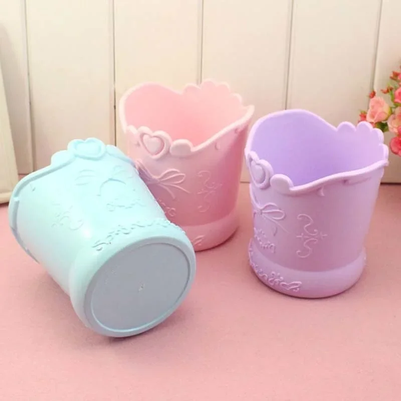 Floral Heart Pen Pot Organiser Tub Holder - Pink, Lilac, Blue - Image 5