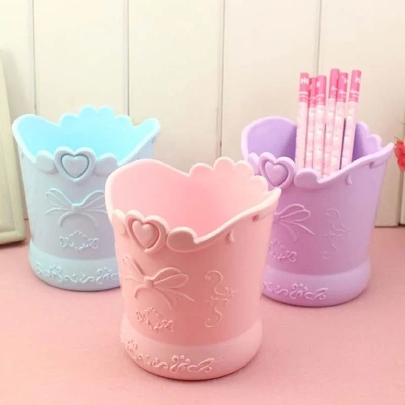 Floral Heart Pen Pot Organiser Tub Holder - Pink, Lilac, Blue - Image 6