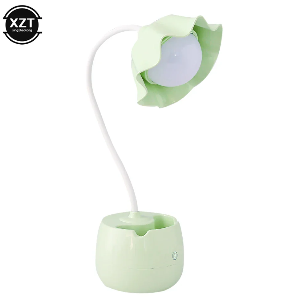 Flower LED Night Light Pen Pot Holder Lamp Pink - Image 7