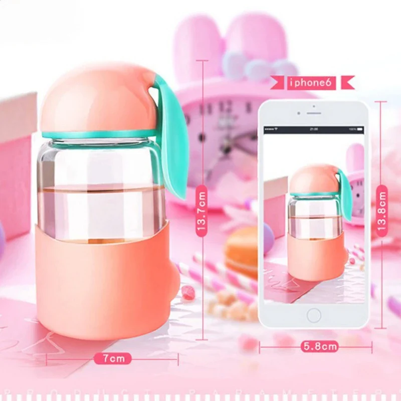 Glass Rabbit Bunny Water Bottle 340ml - Image 10
