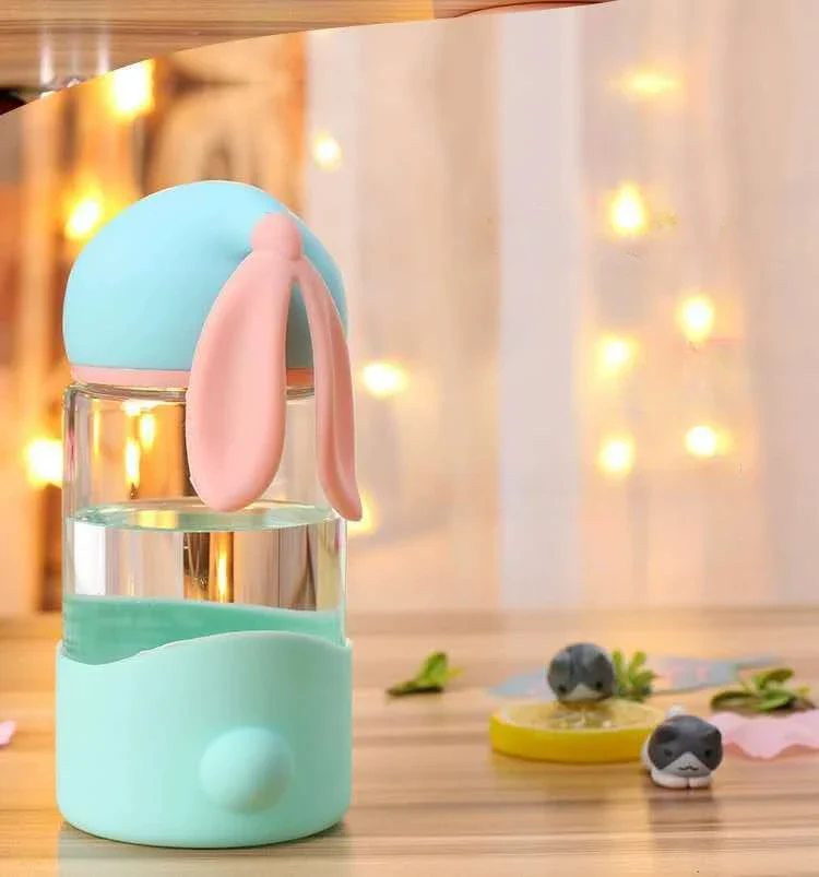 Glass Rabbit Bunny Water Bottle 340ml - Image 7