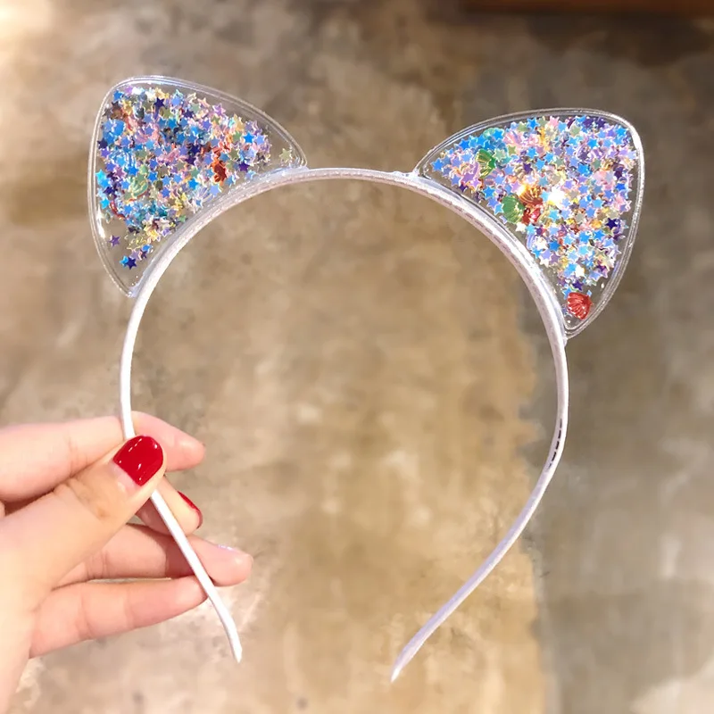 Glitter Sequins Cat Ear and Bow Headbands Multicoloured - Image 4