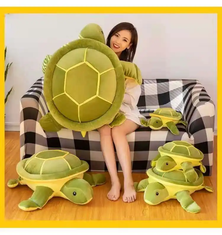 Large Green Turtle Sleeping Pillow Plush Toy - Image 10