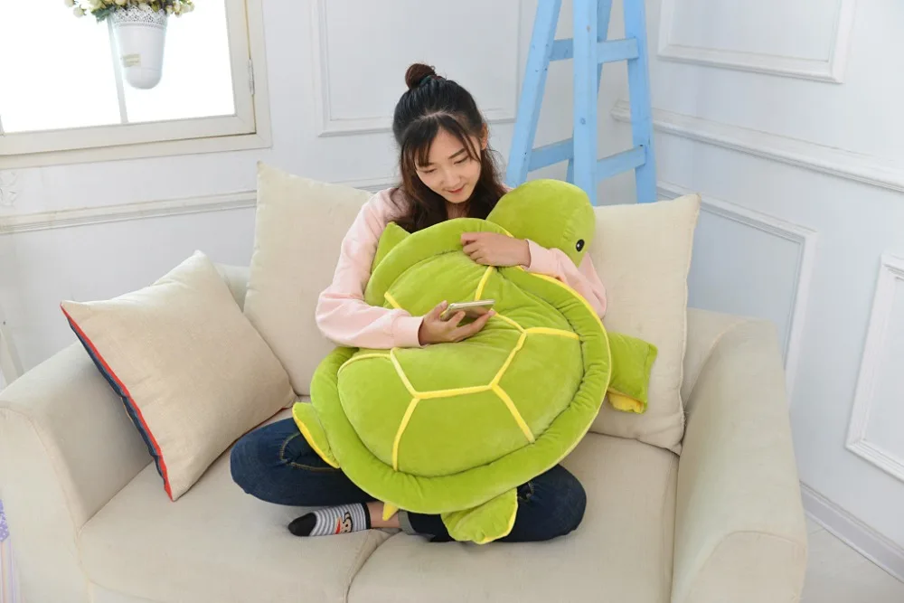 Large Green Turtle Sleeping Pillow Plush Toy - Image 3