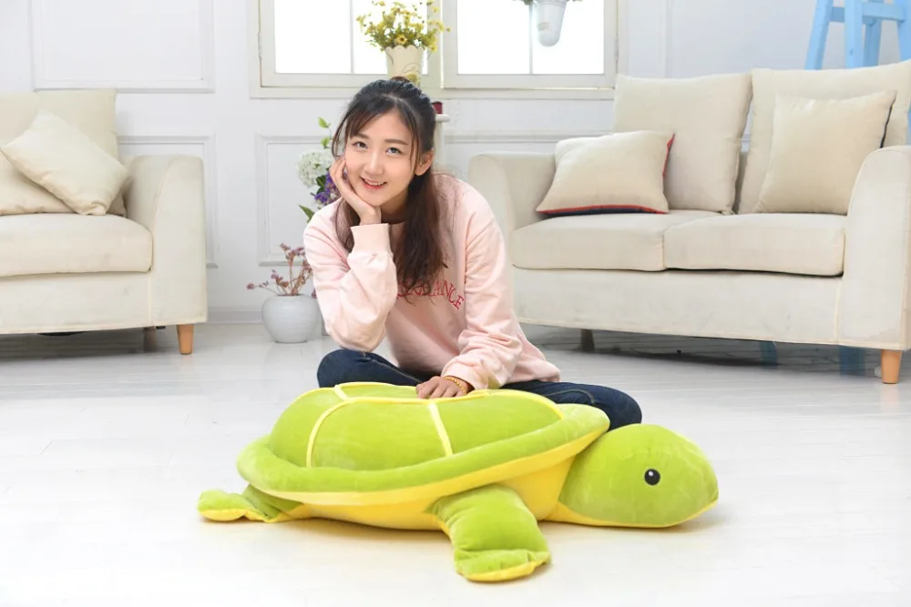 Large Green Turtle Sleeping Pillow Plush Toy - Image 4