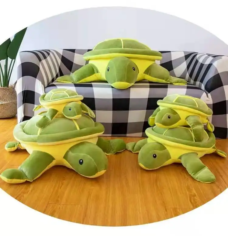 Large Green Turtle Sleeping Pillow Plush Toy - Image 8