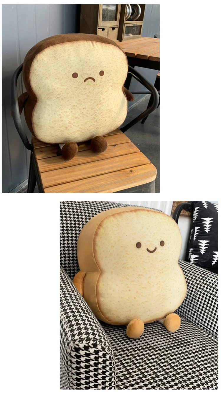 Happy and Sad Face Toast Bread Plushie - Image 5