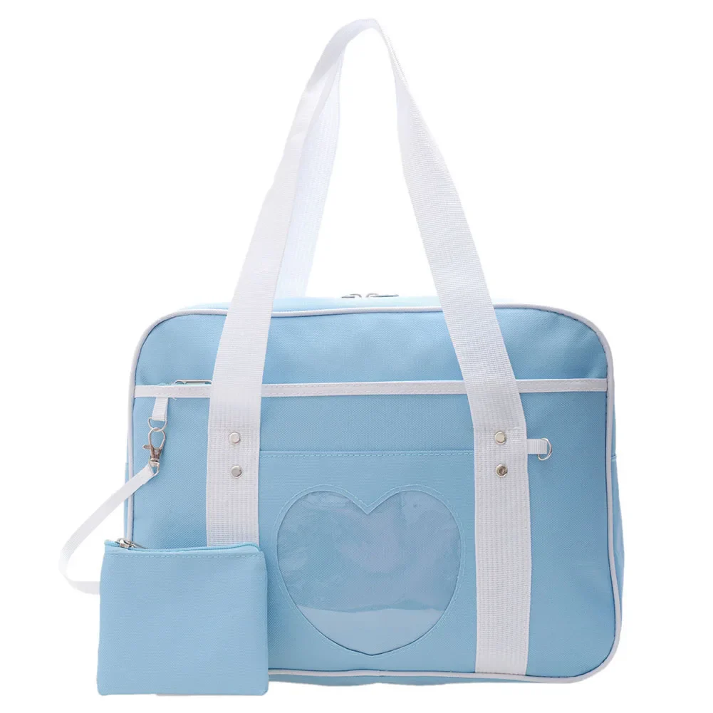 Heart PU Leather Laptop Bag Pastel Handbag Top Handle Japanese Style School Bag - Image 24