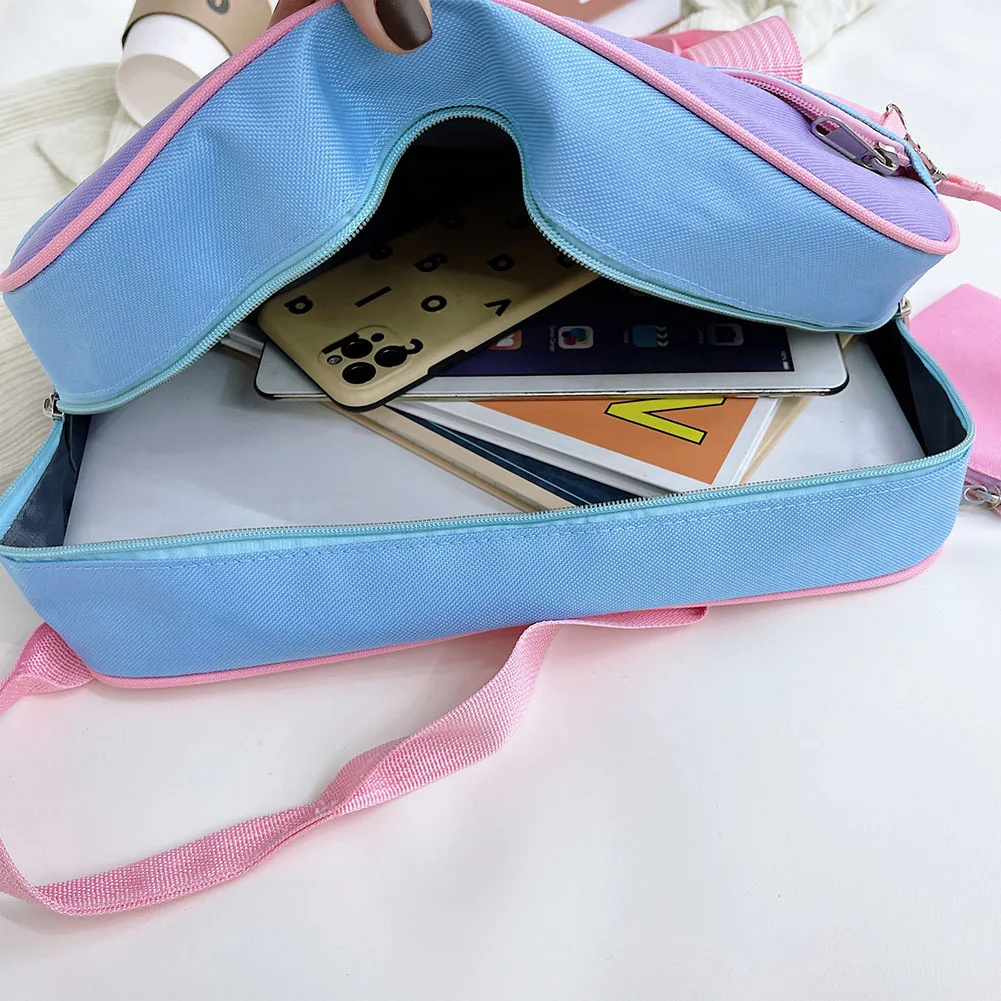 Heart PU Leather Laptop Bag Pastel Handbag Top Handle Japanese Style School Bag - Image 32