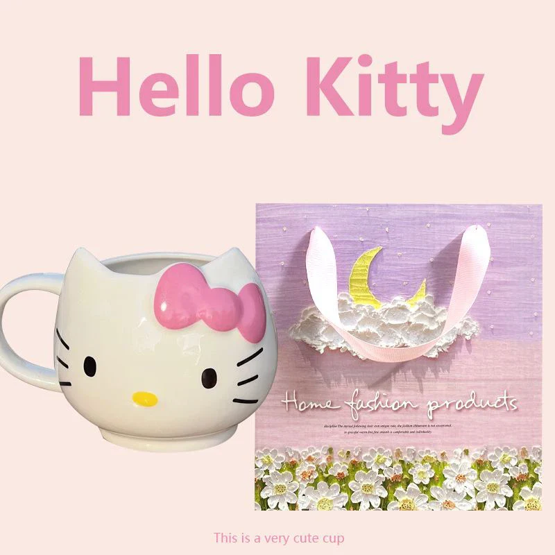 Hello Kitty Water Cup Cute Mug Heat-Resistant Ceramic Cup Juice Water Coffee Mug Kitchen Drinkware - Image 5
