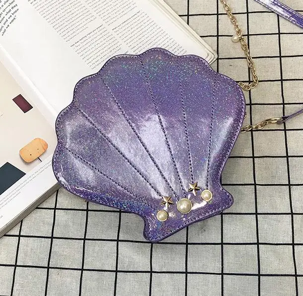 Irridescent Shell Bag Crossbody Shoulder Handbag Mermaid - Image 10