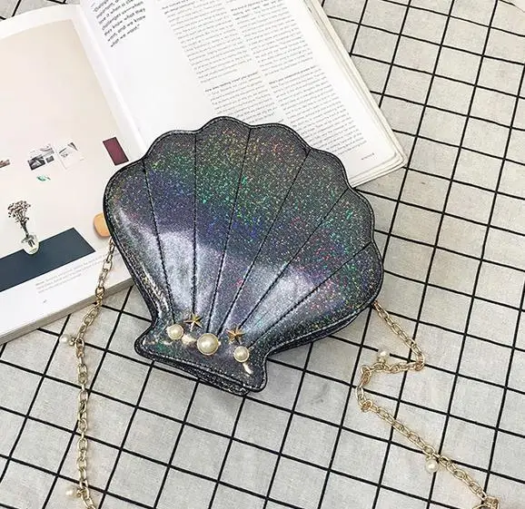 Irridescent Shell Bag Crossbody Shoulder Handbag Mermaid - Image 5