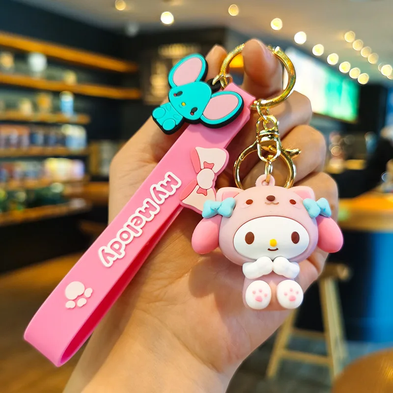 Kawaii Hello Kitty Keychain Sanrio My Melody Kuromi Cinnamoroll Car Key Ring Keychain - Image 14