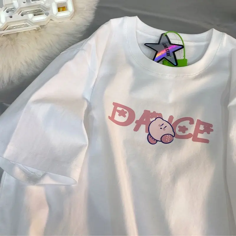 Kawaii Kirby T-shirt Anime Cotton Summer Loose Short-Sleeved Printed Top - Image 7