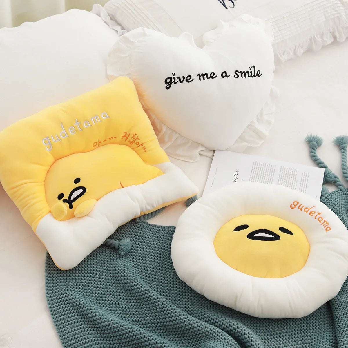 Sanrio Lazy Egg Gudetama Plush Pillow Cushion Chair Cover - Image 13