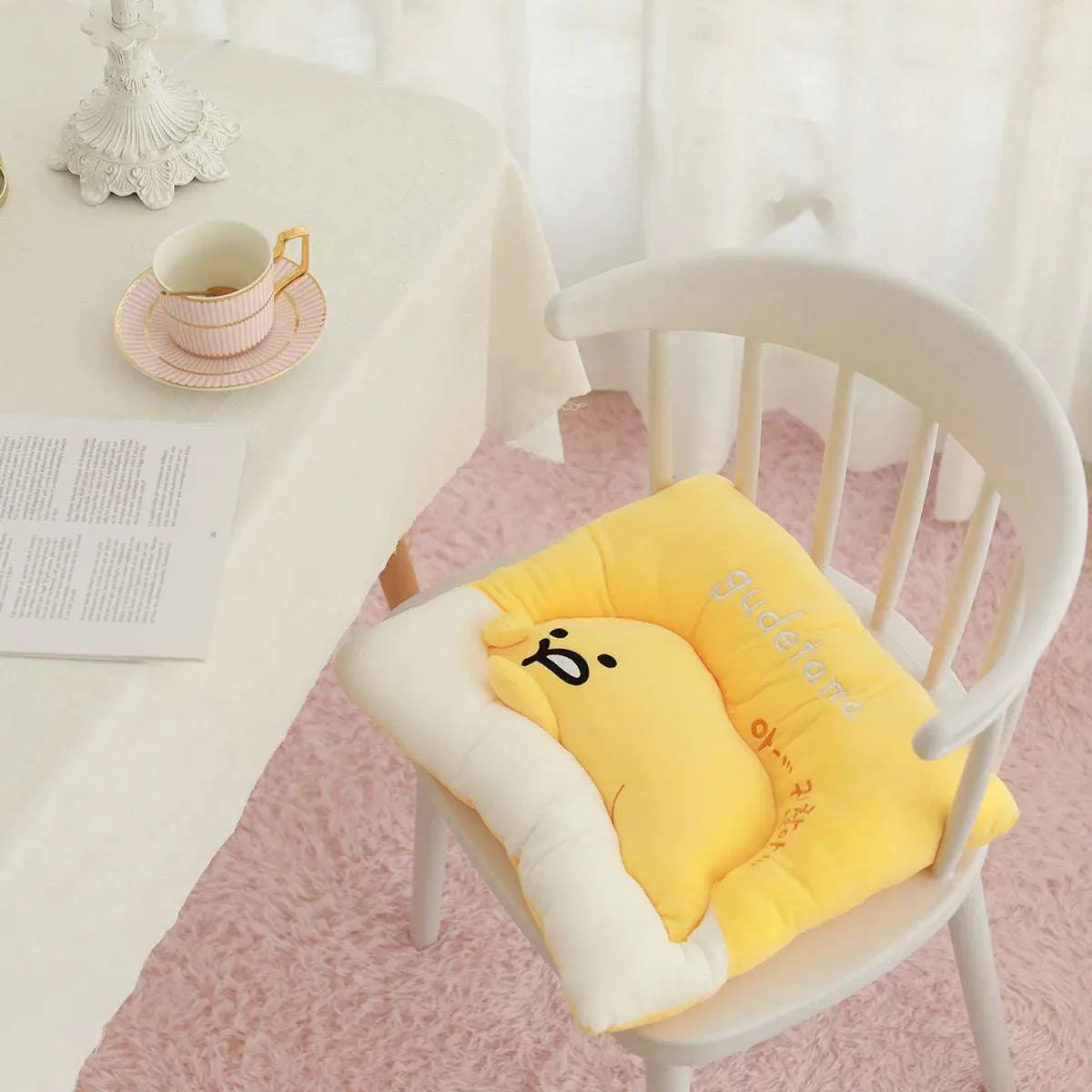 Sanrio Lazy Egg Gudetama Plush Pillow Cushion Chair Cover - Image 14