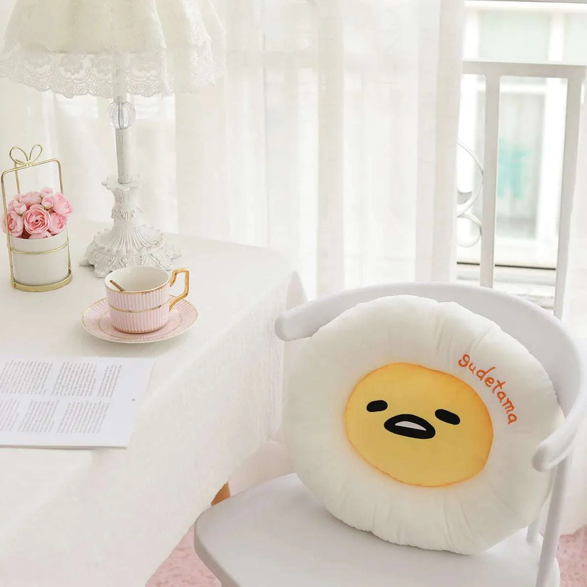Sanrio Lazy Egg Gudetama Plush Pillow Cushion Chair Cover - Image 18