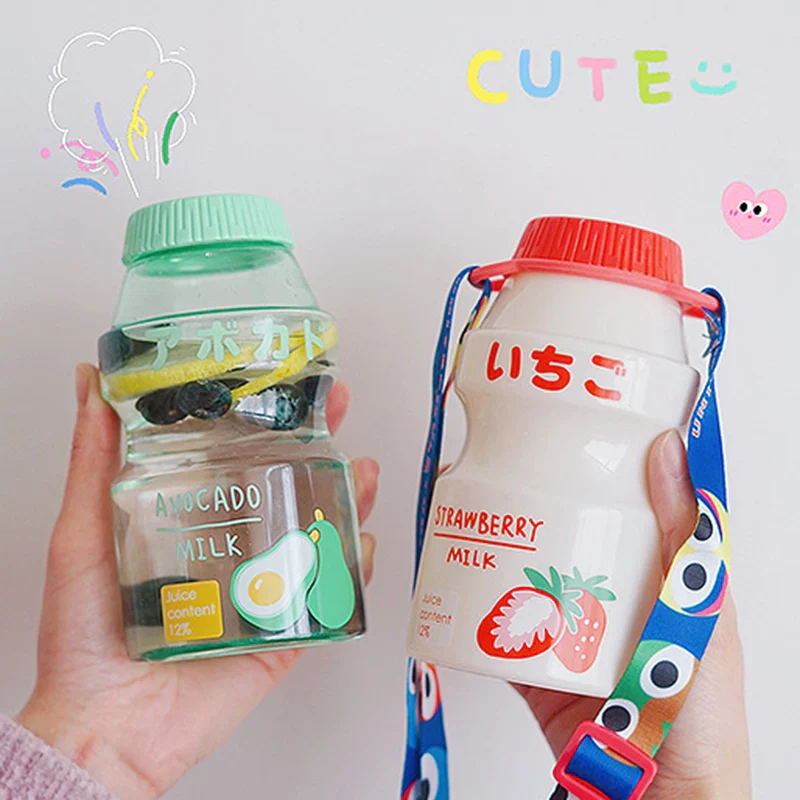 Milk Carton Shaped Water Bottle 480ml Pink, Red, Yellow, Green - Image 24