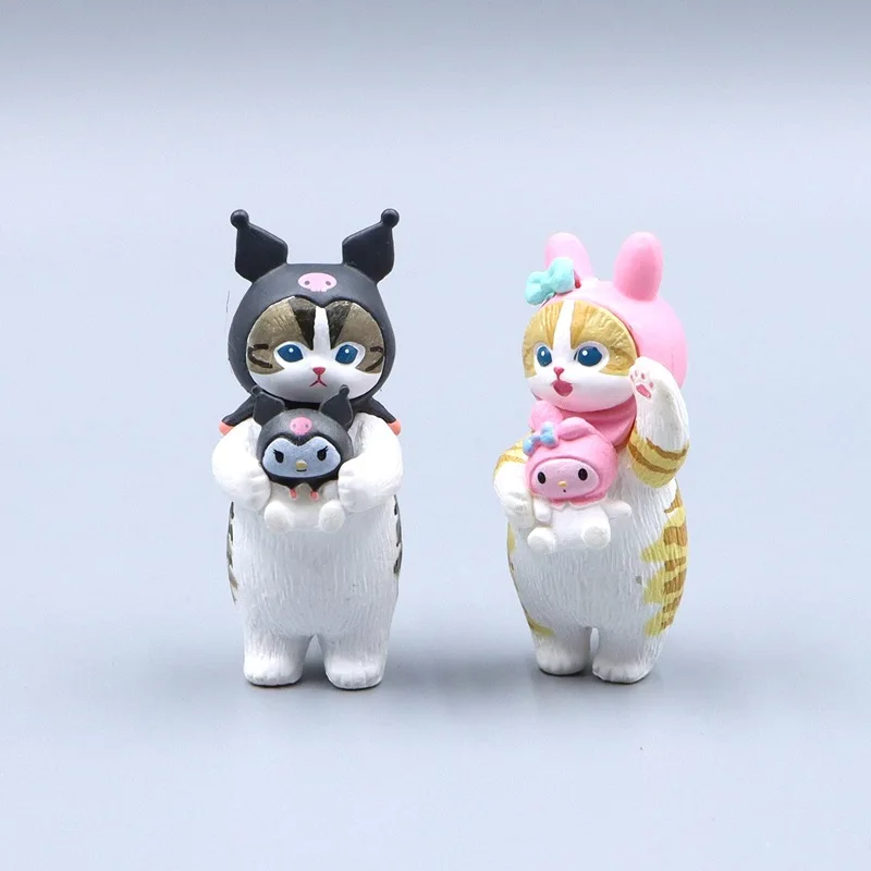 Mofusand x Sanrio Mini Kawaii Figure Set Shark Cat Kuromi Hello Kitty Hangyodon - Image 5