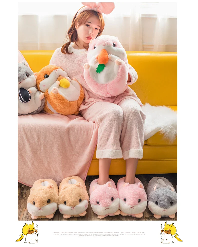 Slippers Winter Warm Home Plush Cute Corgi Slippers Flock Indoor Shoes Casual Slip On Flats - Image 11