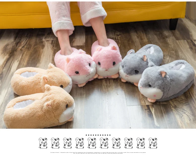 Slippers Winter Warm Home Plush Cute Corgi Slippers Flock Indoor Shoes Casual Slip On Flats - Image 22